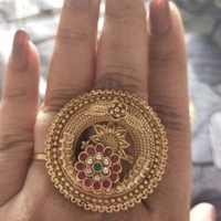 Rajwadi Look Gold Plated Cocktail Ring - adjustable