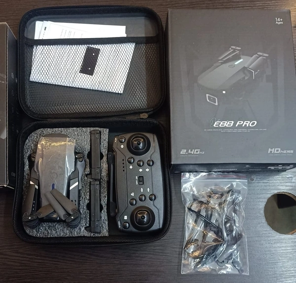 E88 Pro Drone with 4K Camera, WiFi FPV 1080P HD Dual Foldable RC Quadcopter Altitude Hold, Headless Mode, Visual Positioning, Auto Return Mobile App Control, Black, 7.83 x 7.17 x 2.87 inches - FREE SIZE