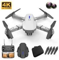 E88 Pro Drone with 4K Camera, WiFi FPV 1080P HD Dual Foldable RC Quadcopter Altitude Hold, Headless Mode, Visual Positioning, Auto Return Mobile App Control, Black, 7.83 x 7.17 x 2.87 inches - FREE SIZE