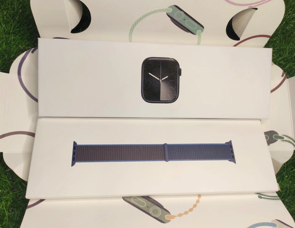 Apple Watch Series 9 GPS 45mm Midnight Aluminium Case with Midnight Sport Band - M/L  (Midnight Strap, Free Size)