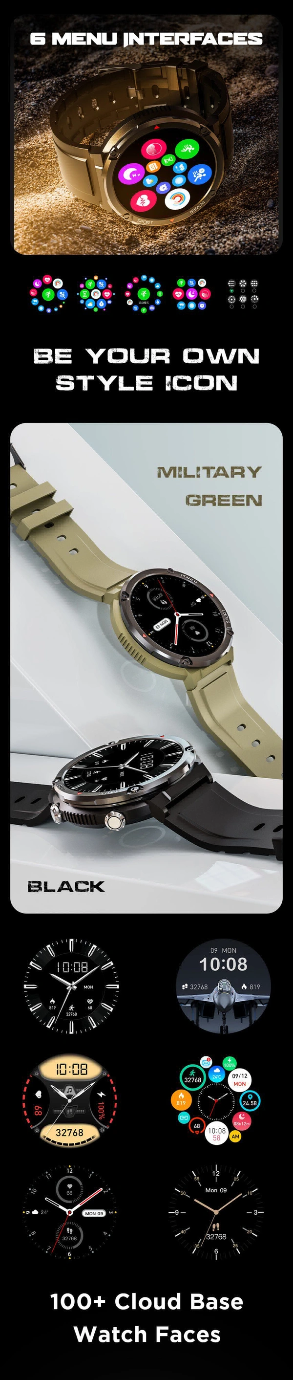 Fire Bolt < Sphere> Smart Watch  - Black, Free, 1 Year Warranty