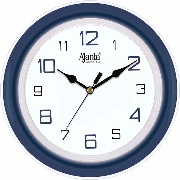 Ajanta AQ-2147 Quartz Glass Abstract Blue Office Clock (210 x 42 x 211 mm) - Blue