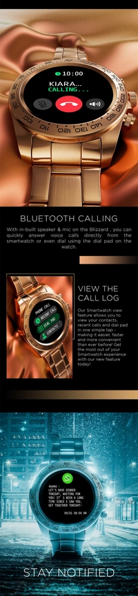 Fire Bolt <Blizzard> Smart Watch  - Rose Gold, Black, Free