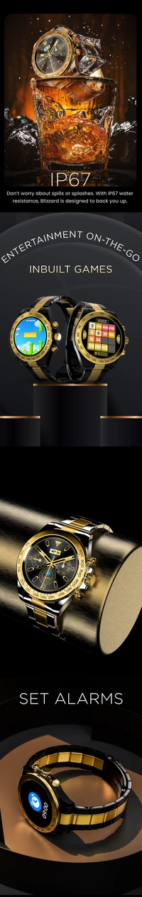Fire Bolt <Blizzard> Smart Watch  - Rose Gold, Black, Free