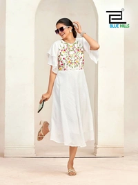 Unique Double layer Sleeves pattern gown, 6 colors, Set of 7