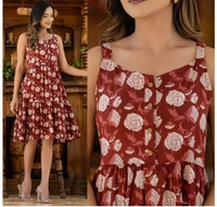 Hit Prints in Sleeveless Ruffle Dress, 6 colors, Set of 4