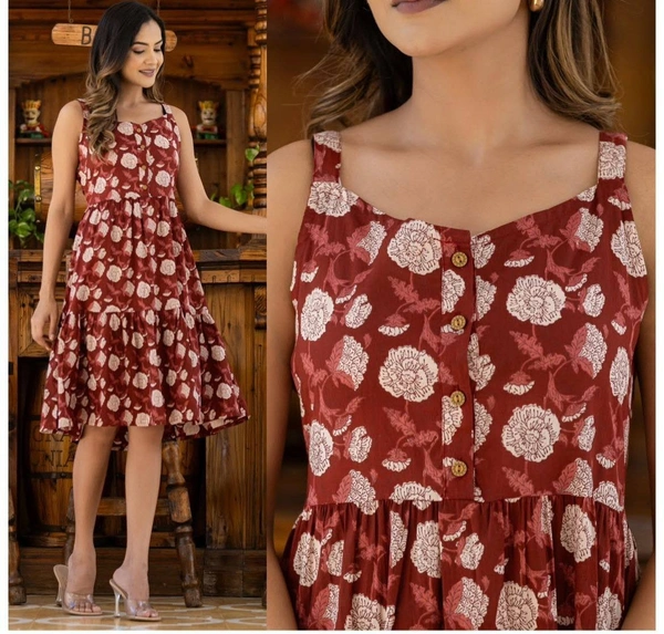 Hit Prints in Sleeveless Ruffle Dress, 6 colors, Set of 4