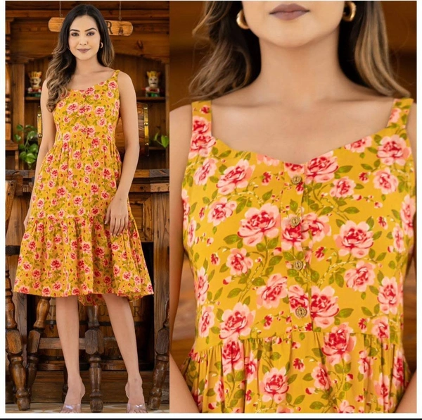 Hit Prints in Sleeveless Ruffle Dress, 6 colors, Set of 4