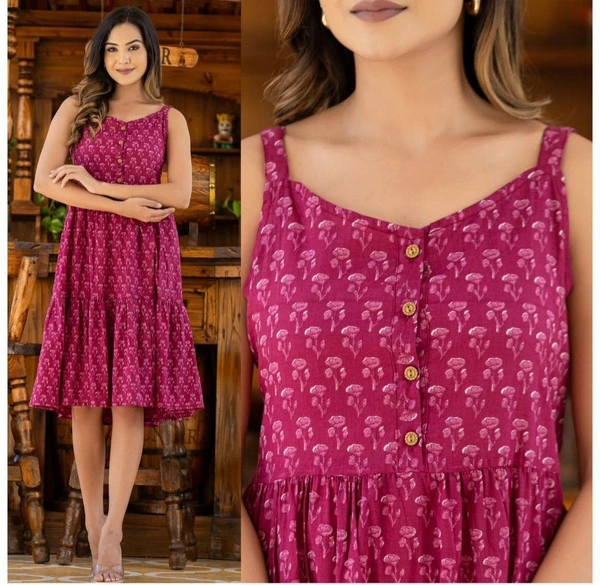 Hit Prints in Sleeveless Ruffle Dress, 6 colors, Set of 4