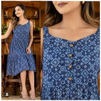 Hit Prints in Sleeveless Ruffle Dress, 6 colors, Set of 4