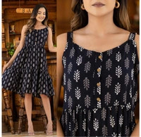 Hit Prints in Sleeveless Ruffle Dress, 6 colors, Set of 4