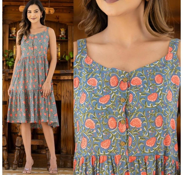 Hit Prints in Sleeveless Ruffle Dress, 6 colors, Set of 4