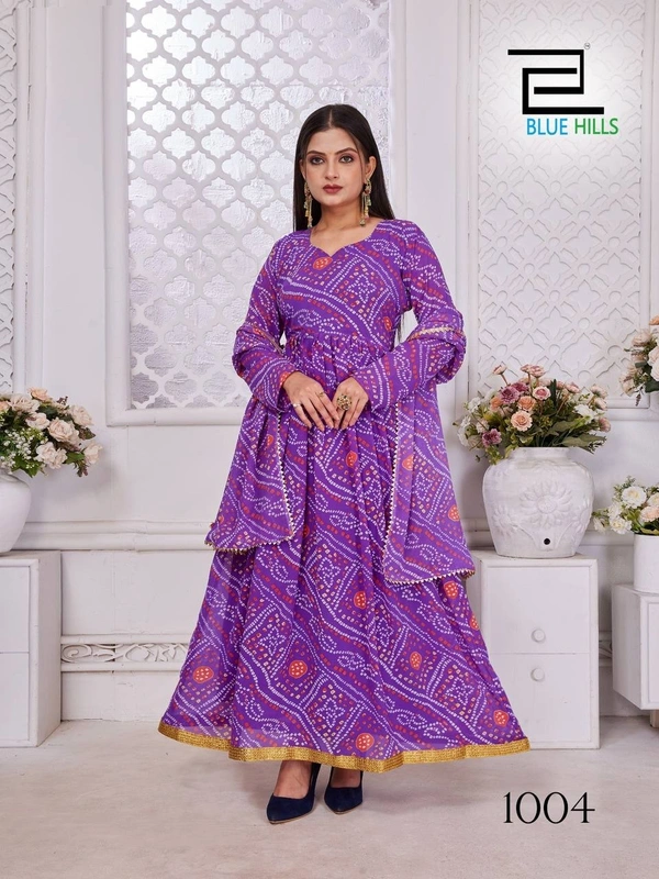 Banno Swag Ready to wear Gown with dupatta, 4 Colors, Set of 4