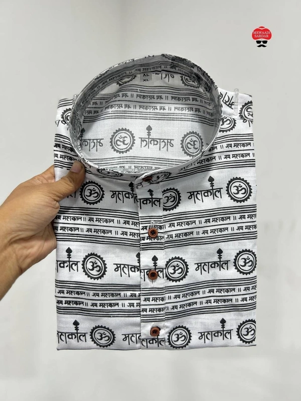 Half Sleeves Short Kurta in Mahakal Prints
