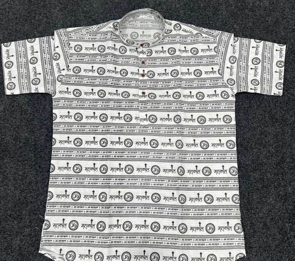Half Sleeves Short Kurta in Mahakal Prints