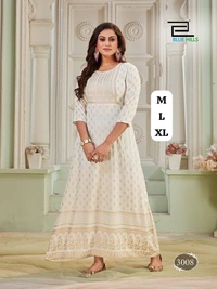 Shimmer Beautiful Long Printed Gown in Anarkali Style Stitched