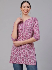 Blush Designer Cotton Printed Tops for Regular and Office wear