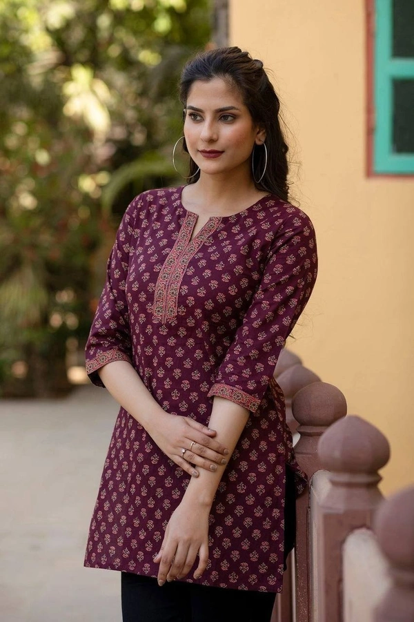 Blush Designer Cotton Printed Tops for Regular and Office wear