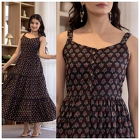 Cotton sleeveless Ruffle Maxi Dress