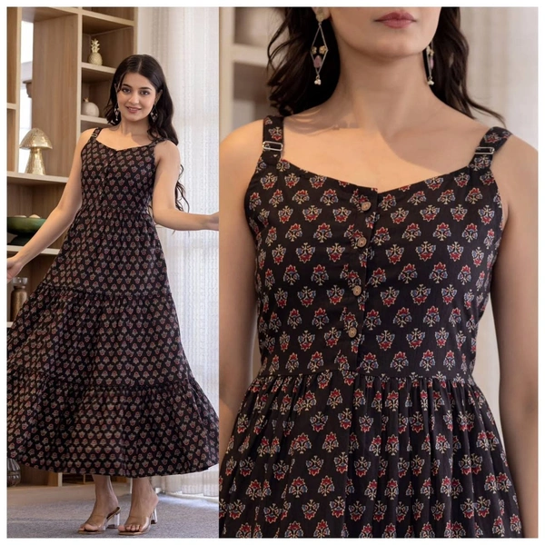 Cotton sleeveless Ruffle Maxi Dress
