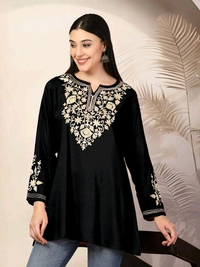 Adaa Trending Short length Kurti with Embroidery Work Casual Wear
