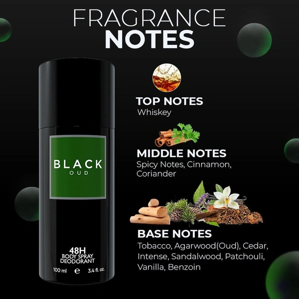 COLORBAR BLACK - OUD DEO FOR MEN Deodorant Spray  -  For Men & Women (100 ml)