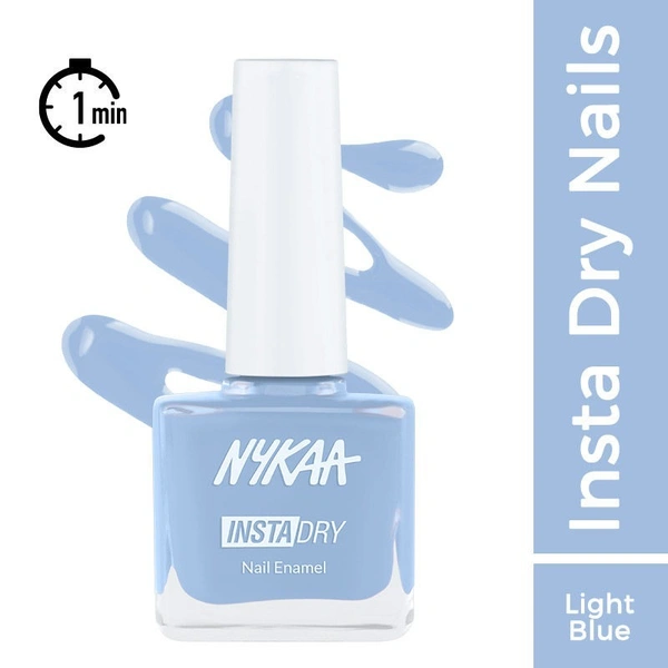 NYKAA Nykaa Insta Dry Fast Drying Nail Enamel Polish Sky Share 354 - Light Blue