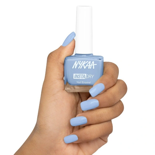 NYKAA Nykaa Insta Dry Fast Drying Nail Enamel Polish Sky Share 354 - Light Blue