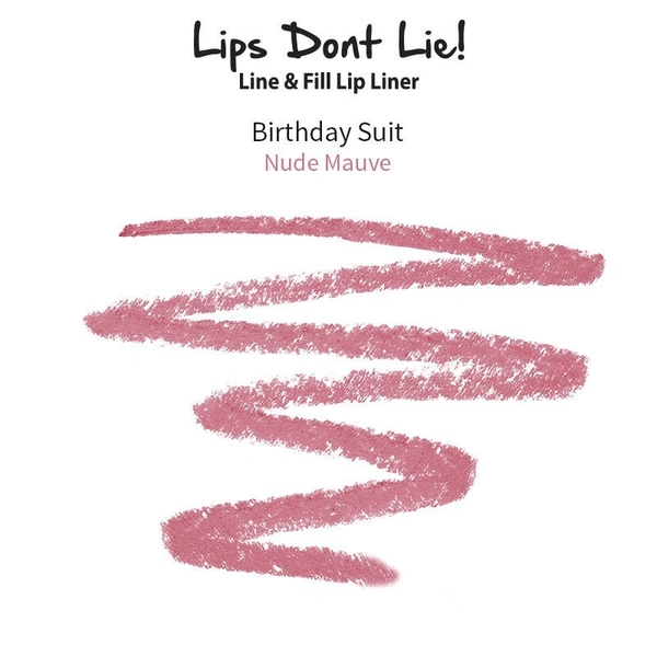 NYKAA Nykaa Lips Don't Lie! Waterproof Line & Fill Lip Liner - Birthday Suit 01
