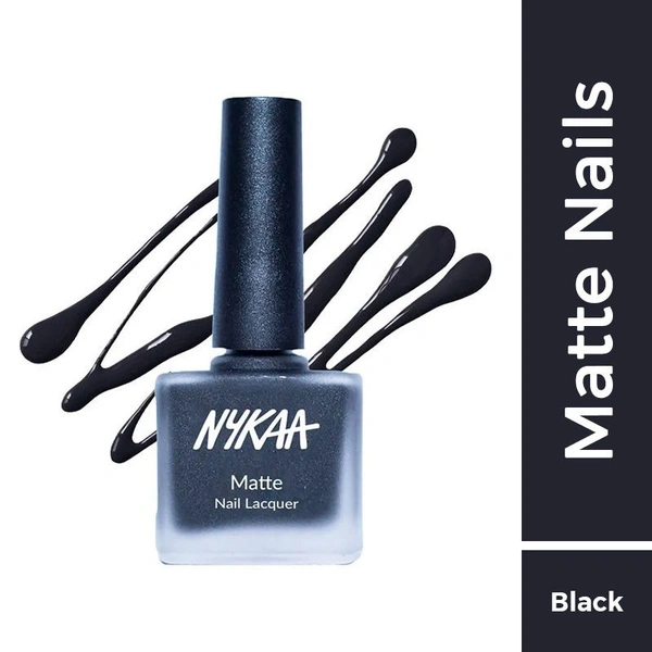 NYKAA Nykaa Matte Nail Lacquer - Black Sesame Pudding 09