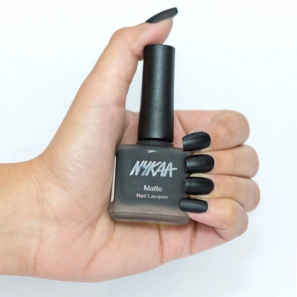 NYKAA Nykaa Matte Nail Lacquer - Black Sesame Pudding 09