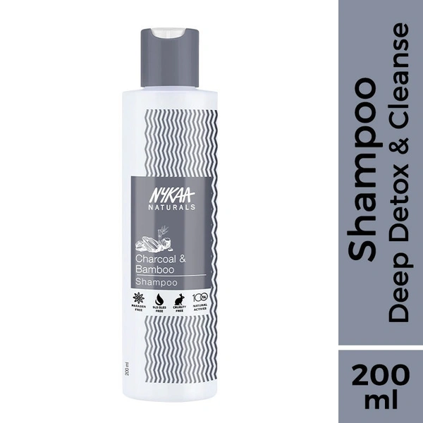 Nykaa Naturals Scalp Purifying Sulphate-Free Shampoo With Charcoal, Bamboo & Neem