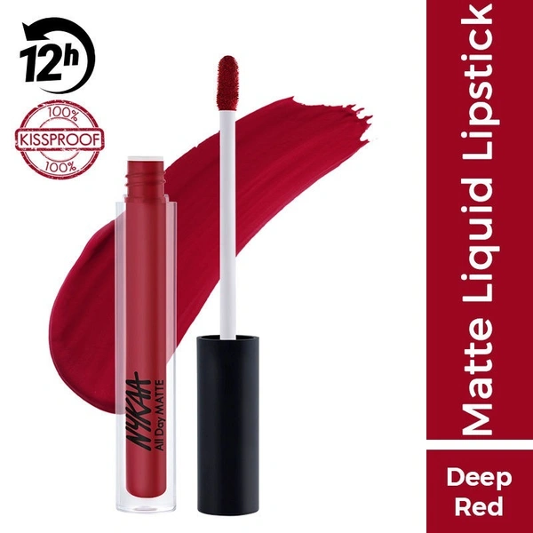 NYKAA Nykaa All Day Matte Waterproof, Transfer Proof, 12H Liquid Lipstick - Boss Babe