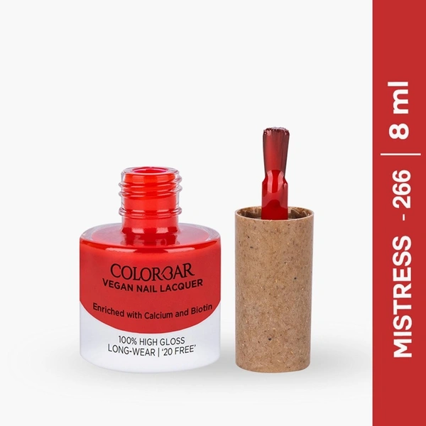 Colorbar COLORBAR VEGAN NAIL LACQUER (Mistress-266)+ remover (2 Items in the set) - 1