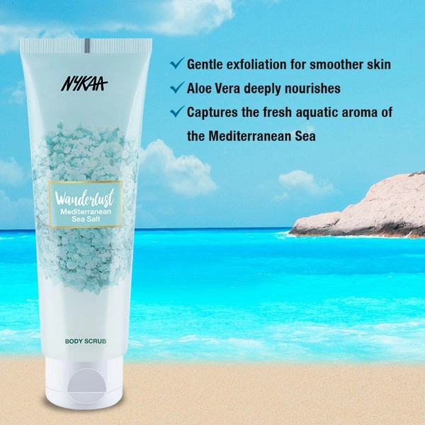 NYKAA Wanderlust Body Scrub - Mediterranean Sea Salt Scrub (140 g)