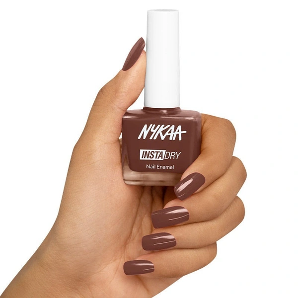 NYKAA Nykaa Insta Dry Fast Drying Nail Enamel Polish Hazel Highlight 334 - Hazel Brown