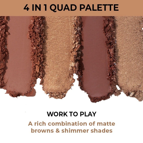 NYKAA Nykaa Cosmetics Eyes On Me! 4 in 1 Quad Eyeshadow Palette - Work to Play