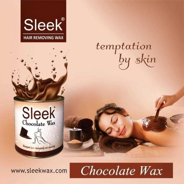 Sleek Chocolate wax (600 x 2) with spatula Wax (1200 g, Set of 3)