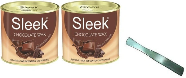 Sleek Chocolate wax (600 x 2) with spatula Wax (1200 g, Set of 3)
