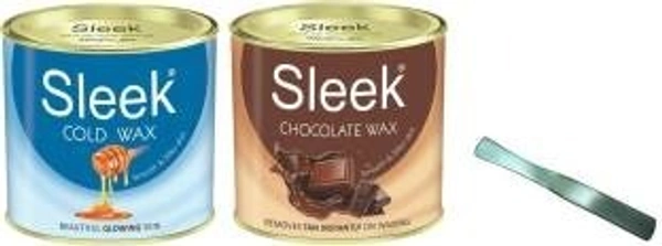 Sleek Chocolate wax and Cold Wax with spatula Wax (1200 g, Set of 3)