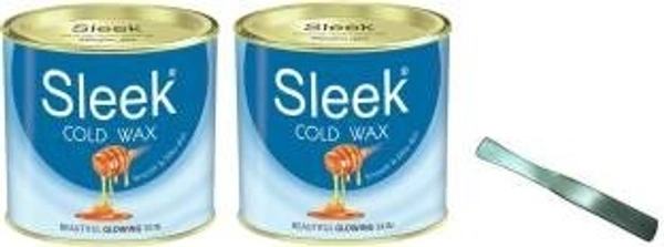 1 Sleek Cold Wax 600x2 gm with 1Pc Waxing Knife - 1