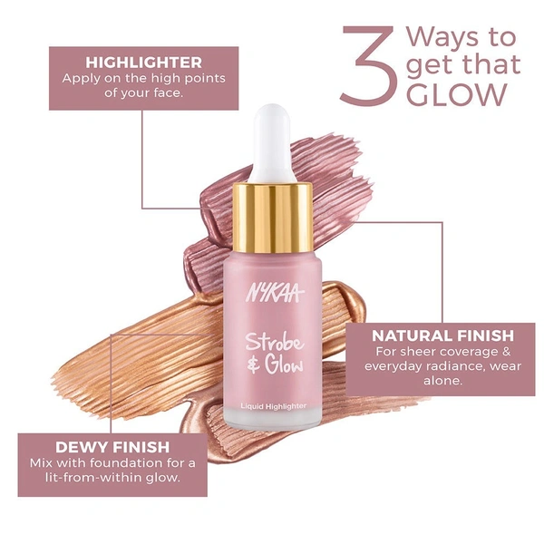 Nykaa Strobe & Glow Liquid Cream Highlighter - Blushed Moonlight