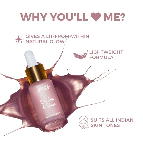 Nykaa Strobe & Glow Liquid Cream Highlighter - Blushed Moonlight
