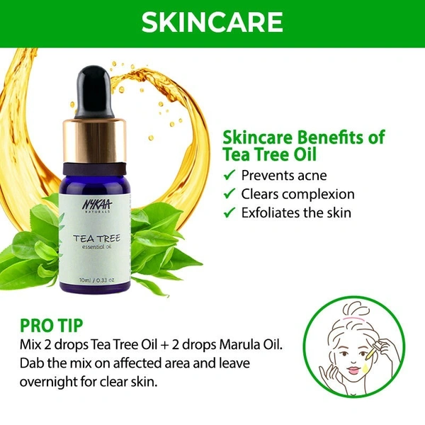 NYKAA Nykaa Naturals Tea Tree Essential Oil For Acne & Hair Fall Control- 100% Natural - 10ml