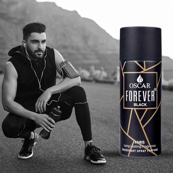 OSCAR FOREVER PARIS BLACK Deodorant Spray  -  For Men & Women (150 ml) - Black, 15ml