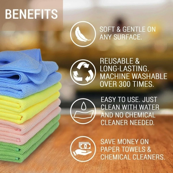 Stnemrag PMC Wet and Dry Microfiber, Steel, Glass, Aluminium, Copper Cleaning Cloth ()