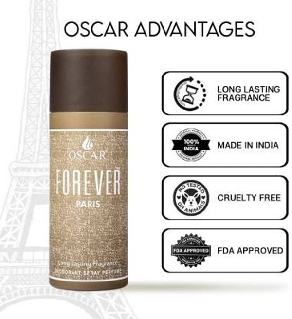 OSCAR FOREVER PARIS Deodorant Spray  -  For Men & Women (150 ml)