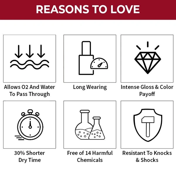 Nykaa Breathable Nail Enamel - Red Revive - 316