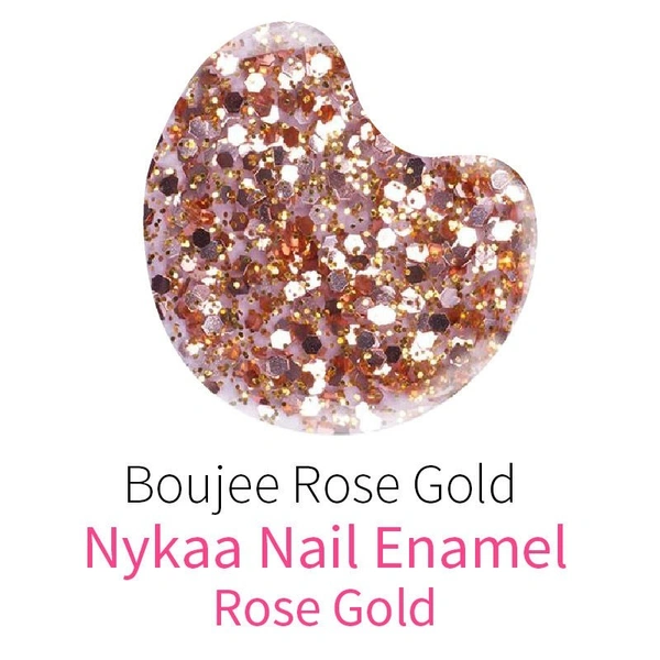 Nykaa Star Studded Glitter Coat Nail Enamel Polish - Boujee Rose Gold 225