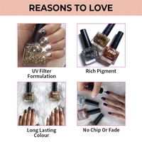 Nykaa Star Studded Glitter Coat Nail Enamel Polish - Boujee Rose Gold 225